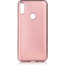 Dlrcase Samsung Galaxy A11 Kılıf Premier Silikon Esnek Koruma+Nano Glass Bronz