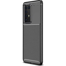 Dlrcase Huawei P40 Pro Kılıf Negro Karbon Dizayn Silikon Siyah