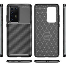 Dlrcase Huawei P40 Pro Kılıf Negro Karbon Dizayn Silikon Siyah