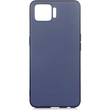 Dlrcase Oppo A73 Kılıf Premier Silikon Mat Koruma+Nano Glass Lacivert