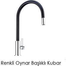 Kubar Esnek Kıvrılabilir Renkli Silikon Oynar Başlıklı Musluk Bataryası Başlığı Kubar