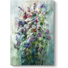 Tabloshop Yeşil Zeminli Çiçek Buketi Tablosu