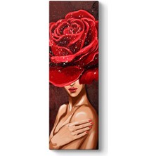 Tabloshop Kadın ve Kırmızı Gül Tablosu
