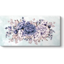 Tabloshop Morlu Pembeli Çiçekler Tablosu