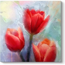 Tabloshop Vektörel Kırmızı Laleler Tablosu