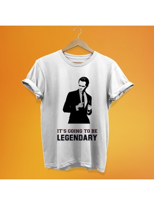 Remonz Barney Stinson Baskılı %100 Pamuk Oversize T-Shirt Büyük Beden Tişört