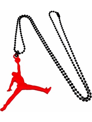 BijuStore Kırmızı Renk Slam Dunk Nba Air Jordan Kolye