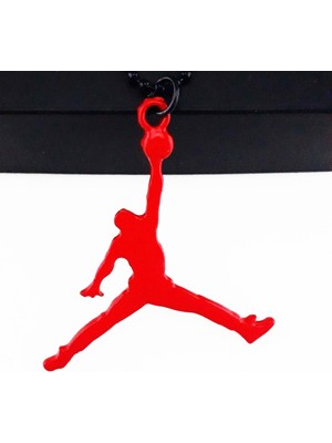 BijuStore Kırmızı Renk Slam Dunk Nba Air Jordan Kolye