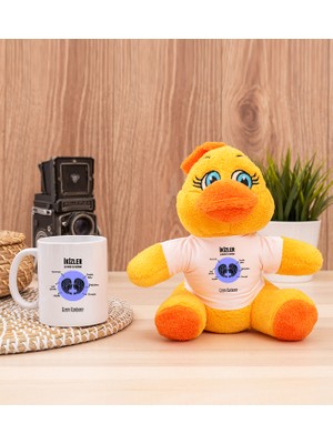 Hediye Dükkanı Kişiye Özel Ikizler Burcuna Hediye Beyaz Kupa Bardak ve Peluş Civciv