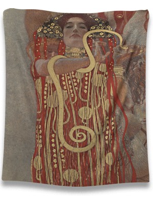 Hobimania Duvar Örtüsü Tapestry Gustav Klimt Hygieia  150X100 cm Duvar Dekorasyon Moda