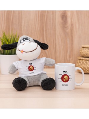Hediye Dükkanı Kişiye Özel Başak Burcuna Hediye Beyaz Kupa Bardak ve Peluş Eşek
