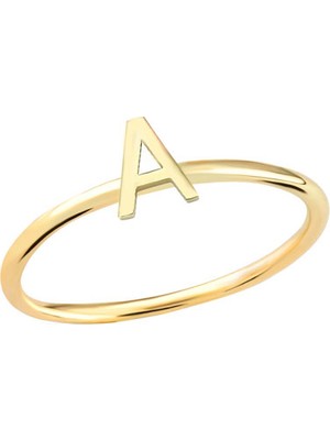 Engingold 14 Ayar Altın A Harf Yüzük