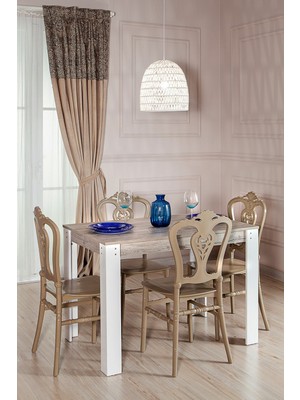 Mobetto Grande Ceviz Carisma Mutfak Masa Takımı 1 Masa 4 Sandalye