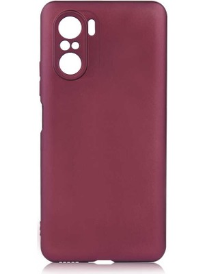 Dlrcase Xiaomi Poco F3 Kılıf Mat Soft Premier Silikon+Nano Glass Mürdüm