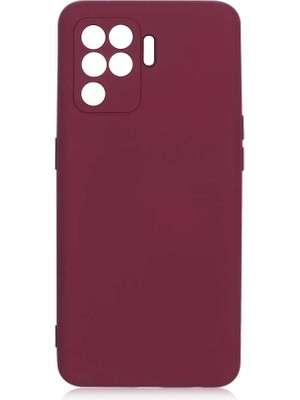 Dlrcase Oppo Reno 5 Lite Kılıf Mara Silikon Mat Soft Kamera Korumalı Lansman Mürdüm