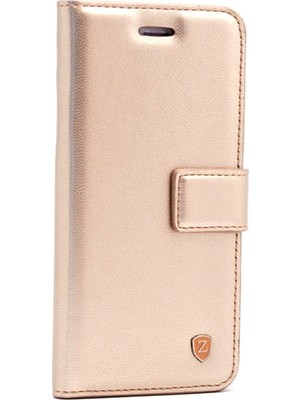 Dlrcase Huawei P Smart 2019 Kılıf Delüx Cüzdan Kartvizitli+Nano Glass Gold