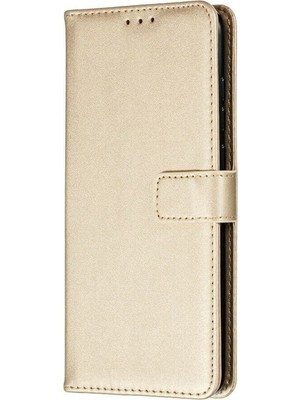 Dlrcase Samsung Galaxy M31 Kılıf Local Cüzdan Standlı Kartvizitli Gold