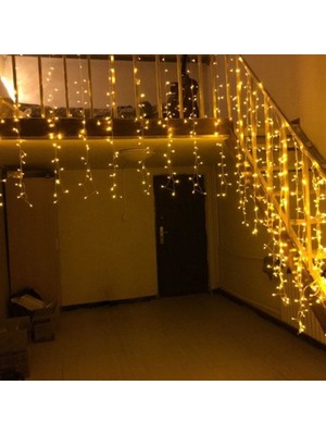 Trendpoint 3x1 Metre Perde LED Animasyonlu 12 Saçaklı Kablolu Fişli Eklenebilir 8 Fonksiyonlu