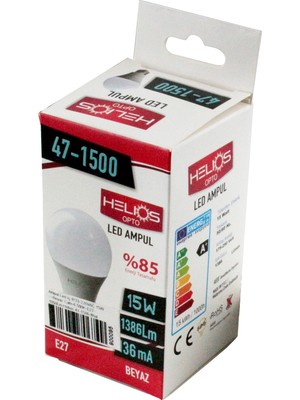 Helios Iç Mekan LED Ampul (220V)(15W)(BEYAZ)(6.500K)(E27)