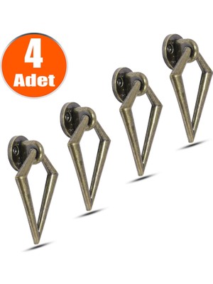 BADEM10 Bafra Sarkaç Dolap Çekmece Kulpu Kulbu Metal Antik Halka Kulp (4 Adet)