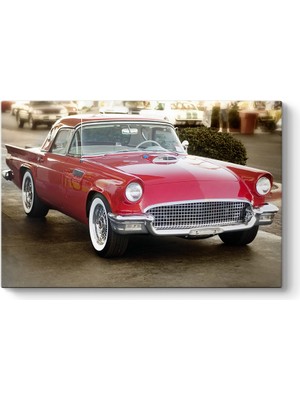 Tabloshop Kırmızı Amerikan Arabası Tablosu
