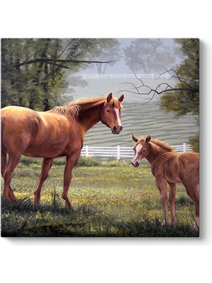 Tabloshop Yağlıboya Atlar Tablosu