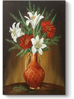 Tabloshop Eski Çiçek Vazo V Tablosu