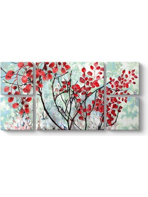 Tabloshop Kırmızı Yapraklı Ağaç Dalları Kanvas Tablo