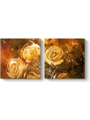 Tabloshop Soyut Sarı Gül Buketi Tablosu