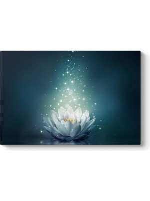 Tabloshop Işıltılı Turkuaz Nilüfer Tablosu