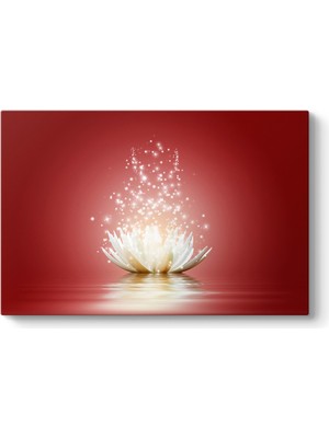 Tabloshop Işıltılı Kırmızı Nilüfer Tablosu