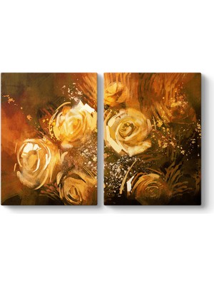 Tabloshop Soyut Sarı Gül Buketi Tablosu