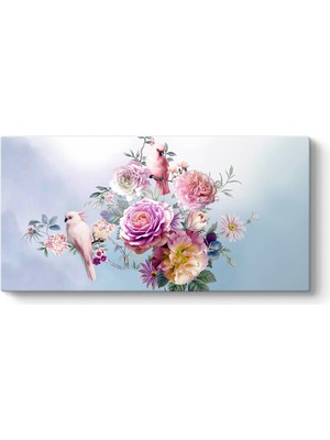 Tabloshop Çiçekler ve Papağanlar Tablosu