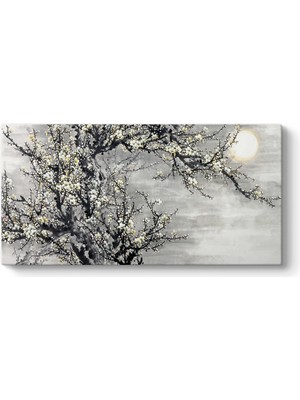 Tabloshop Ay ve Bağdem Çiçekleri Tablosu