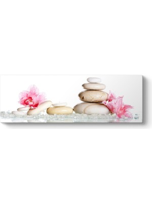 Tabloshop Pembe Orkide ve Taşlar Tablosu