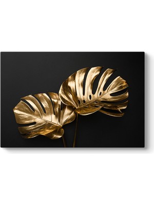 Tabloshop Altın Botanik Yapraklar Tablosu