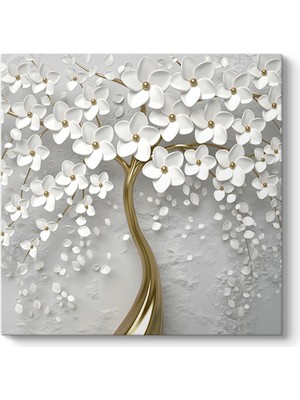 Tabloshop Beyaz Gelincik Kanvas Tablo