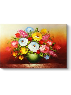 Tabloshop Yağlıboya Vazodaki Çiçekler Tablosu