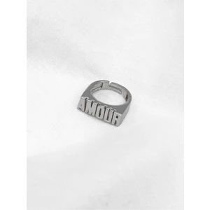 X-lady Accessories Kadın Amour Yazılı Ayarlanabilir Yüzük Gümüş Renk
