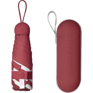Vinil 6 Kemik Taşınabilir Tüm Hava Mini Sunshade Şemsiye (Kırmızı) (Yurt Dışından)
