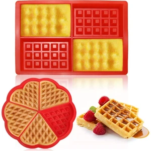 Better Life Silikon Kalp ve Kare Şekilli Waffle Pişirme Kalıbı (Yurt Dışından)