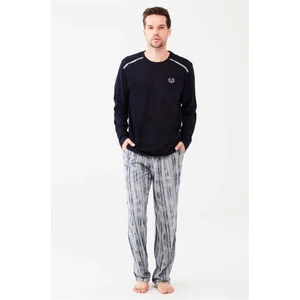 Mod Collection Erkek Lacivert Yuvarlak Yaka Pijama Takımı