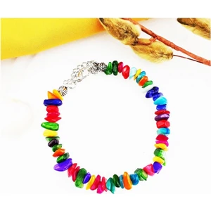 Sedef Doğal Taş Renkli Kadın Bileklik