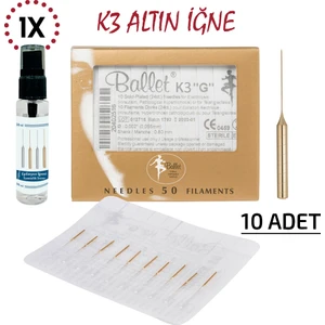 10 Adet K3 Altın Epilasyon Iğnesi 10'lu K3 Gold Iğne