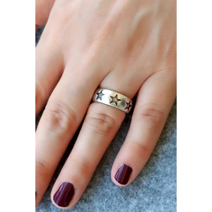 Fildişi Aksesuar Antik Gümüş Kaplama Yıldız Şekilli El Yapımı Ayarlanabilir Yüzük