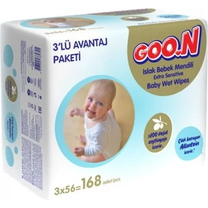 Goo.n 3'lü Islak Bebek Mendili 3X56'LI Ekstra Sensitive