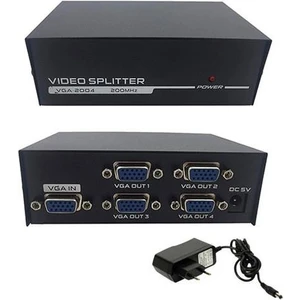 Us Technology VGA Splitter 4 Port VGA Çoğaltıcı 200MHZ Kablo Adaptörü Dahil