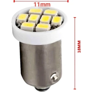 Gürler Oto Aksesuar BA9S LED Ampul Soket Tipi BA9S Tırnaklı 8 Ledli Beyaz 12V 2AD Mini Boy
