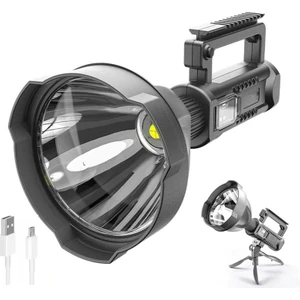 Good Shop Süper Parlak Projektör, Taktik Şarj Edilebilir El Spotlight Fener LED El Feneri, Tripod USB Çıkışlı, Çalışma Işığı  (Yurt Dışından)