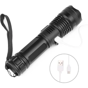 Good Shop 100000 Lümen 5 Modlu LED USB Şarj Edilebilir 18650 El Feneri Güç Göstergeli Açık Su Geçirmez El Feneri  (Yurt Dışından)